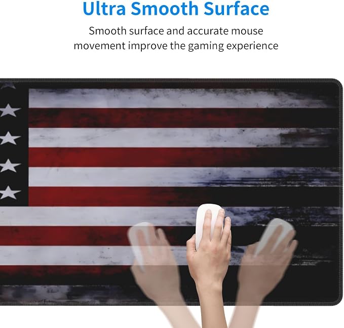 Gaming Mouse Pad American Flag Mouse Mat Non-Slip Rubber Carpet Pad