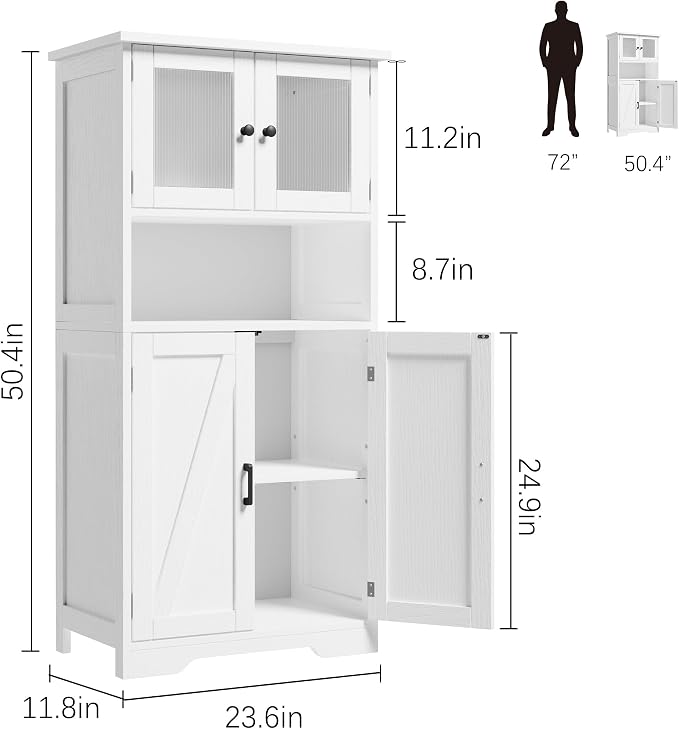 50" Tall Bathroom Cabinet