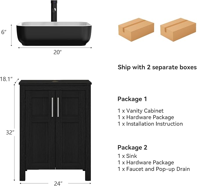 YOURLITE 24" Bathroom Vanity