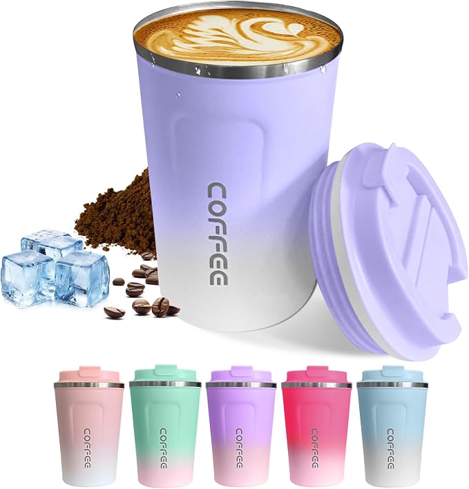 SPLMIFA Travel Coffee Mug Leak-Proof, Reusable Coffee Cups