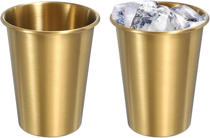 uxcell 2 Pcs Stainless Steel Cups, 12oz/350ml Metal Cups Double Wall Tumbler