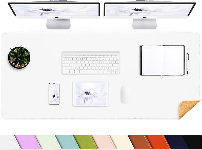 AFIING Leather Desk pad Protector, Large Non-Slip Office Desk Mat