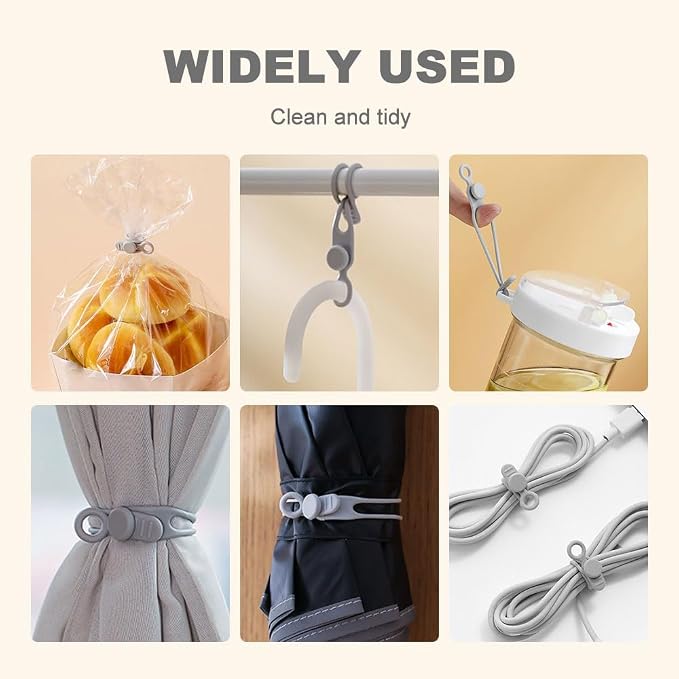 20pcs Data Cable Organizer, 2025 New Silicone Cable Ties Cable Management