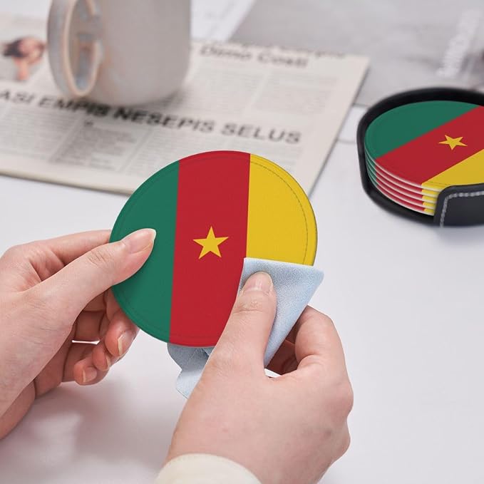 Cameroonian Flag Coasters for Drinks
