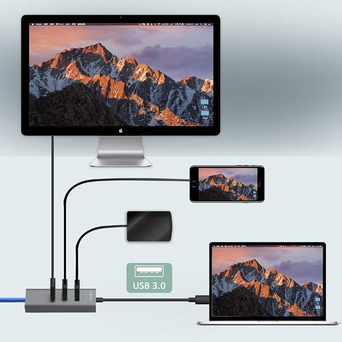 Opro9 4-in-1 USB C to Ethernet Hub, USB OTG Network Adapter, 3xUSB 3.0