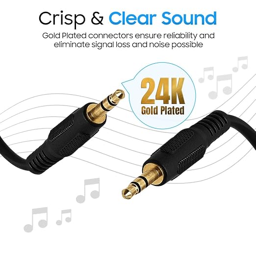 Cmple - 3.5mm Aux Audio Cable Stereo 100 ft AUX Cable Male to Male Speaker