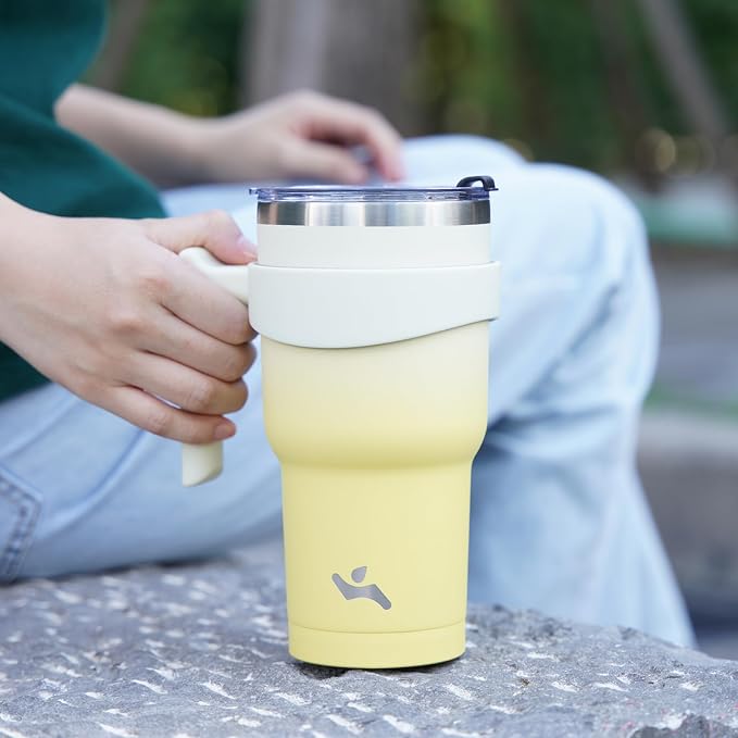 Konokyo 40 oz Tumbler with Handle and Straw, Insulated Travel Mug | Cherry;