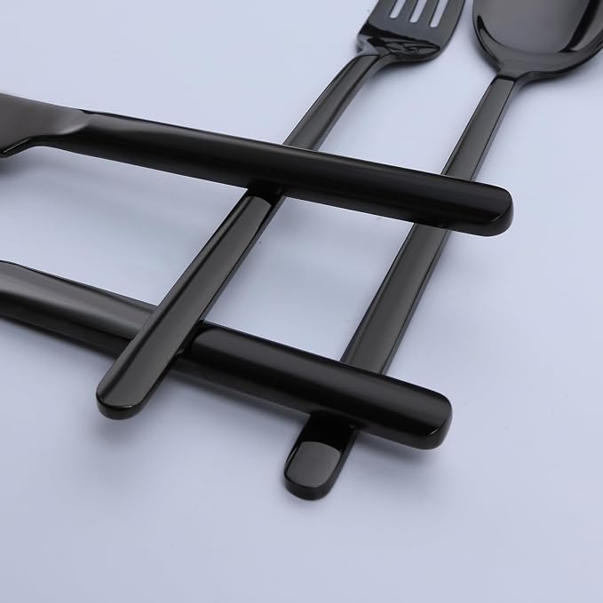 Black Silverware Set, 40 Piece Flatware Set