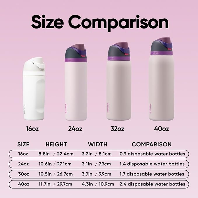 Owala FreeSip Stainless Steel Water Bottle 32 oz Dreamy Field