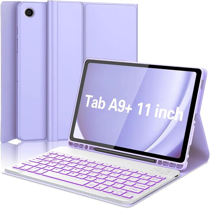 Keyboard Case for Samsung Galaxy Tab A9 Plus 5G 11 inch 2023, 7 Color Backlit