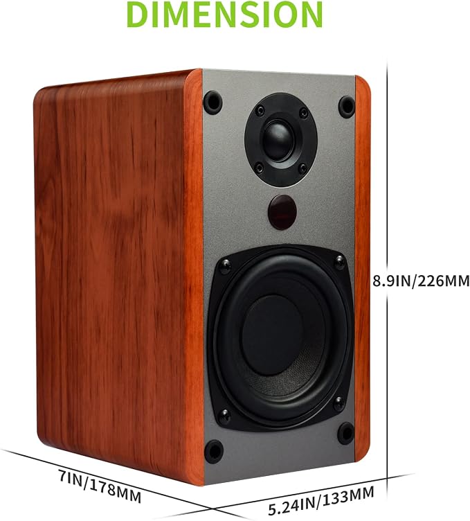 SINGING WOOD BT25 Bluetooth Active Bookshelf Speakers for