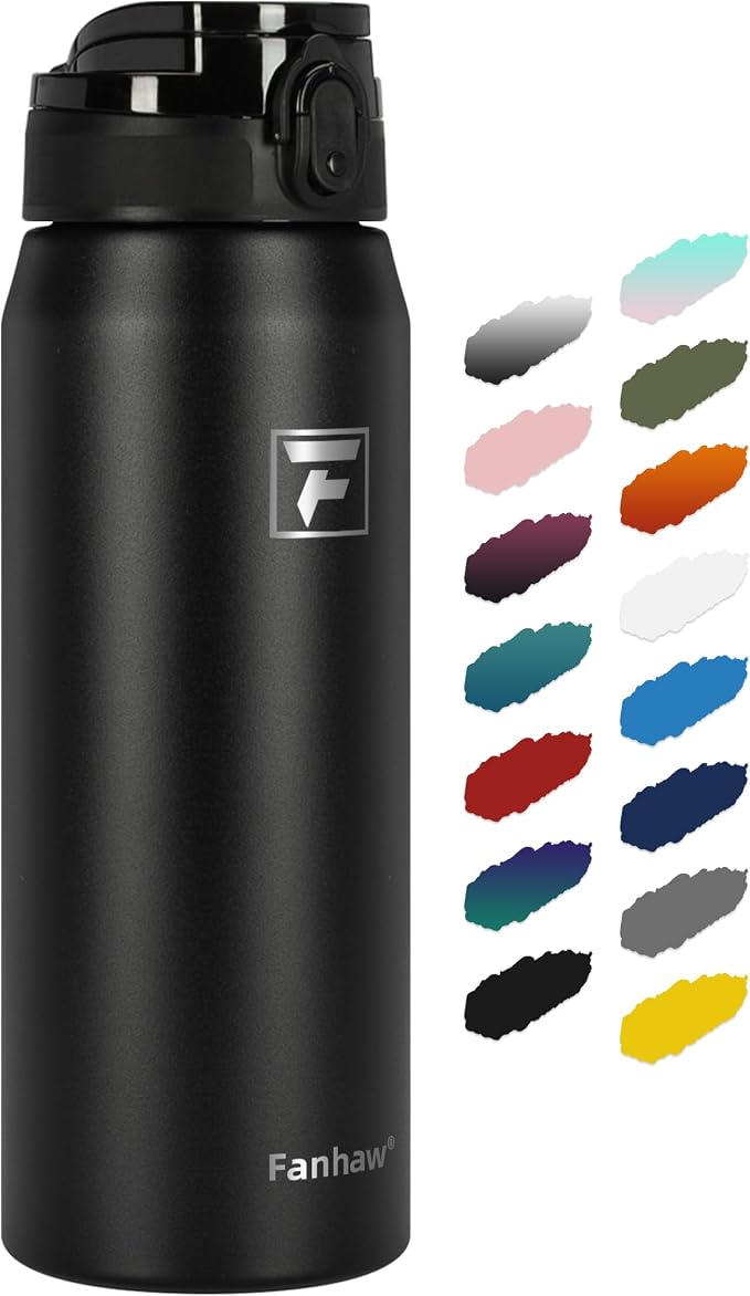 Fanhaw 24 oz Insulated Stainless Steel Water Bottle