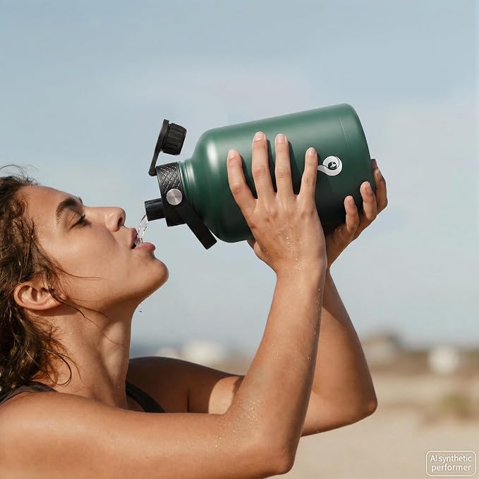 BJPKPK 64oz Insulated Water Bottle, Half Gallon Water Jug