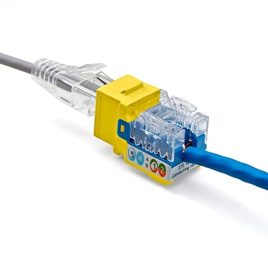 trueCABLE Cat5e Keystone Jack, Unshielded, 90 Degree Punch-Down, PoE++ 100W