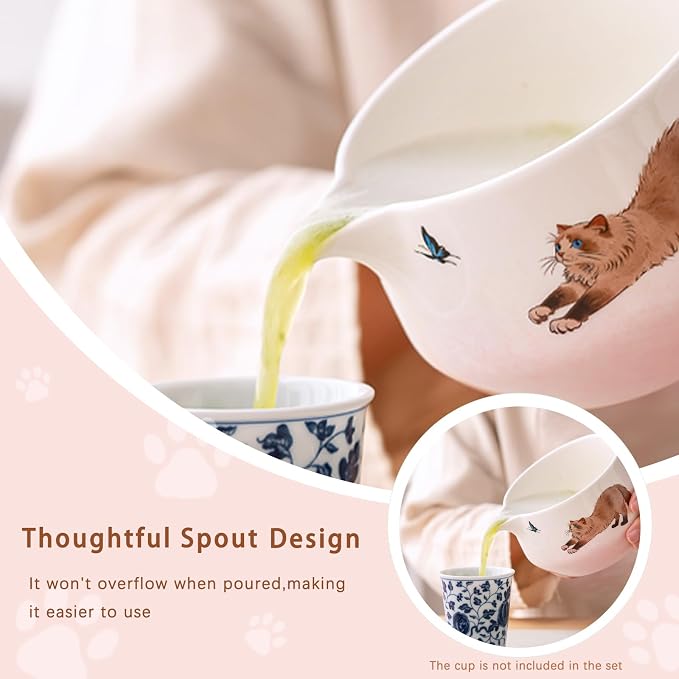 Matcha Set with Cat Pattern, 17 OZ Matcha Bowl, Matcha Kit