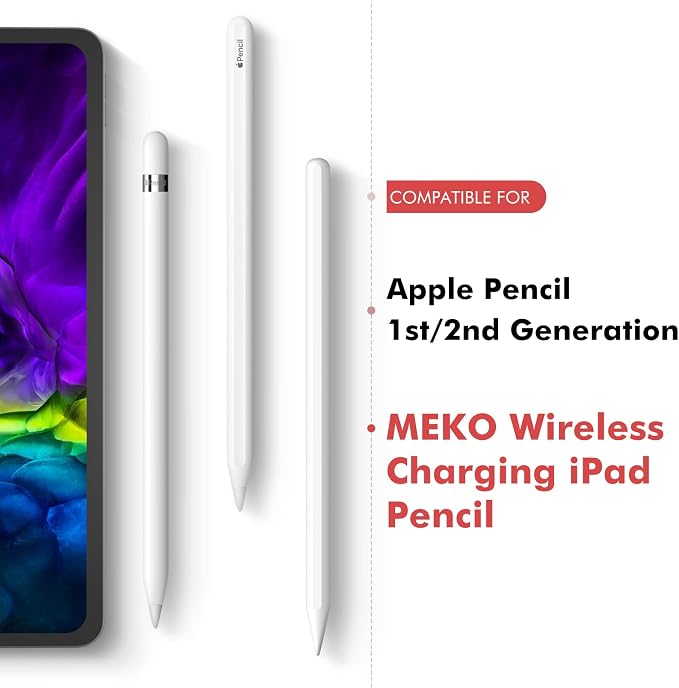 MEKO 4 Pack Replacement Tips for Apple Pencil 1st Gen & 2nd Gen, Pen Nibs for