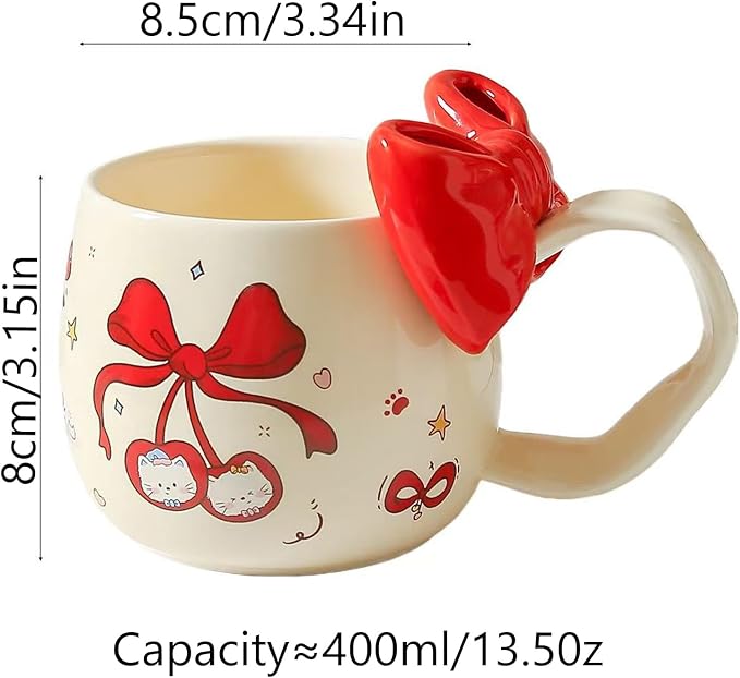 DTIUYIOP-Cute WhiteCat Ceramic Coffee Mug
