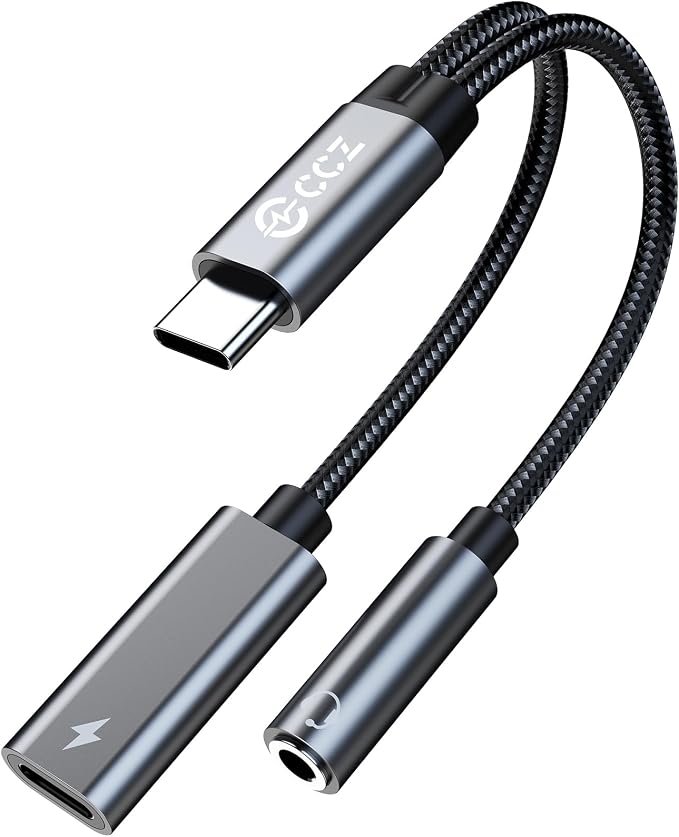 USB C Splitter for KZ ZS10 PRO, CCZ CA01 USB C to 3.5mm Audio Headphone and