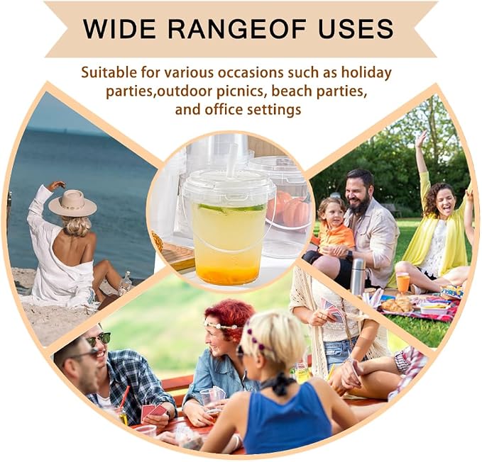 30 Sets - 34 oz Plastic Cups