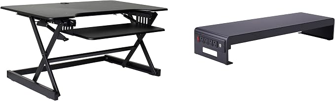 Rocelco 40" Large Height Adjustable Standing Desk Converter