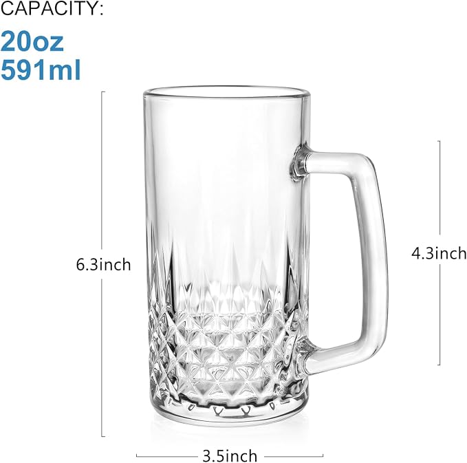 2 Pack Beer Mugs For Freezer, Double Wall Insulated Glasses – Freezer Mugs