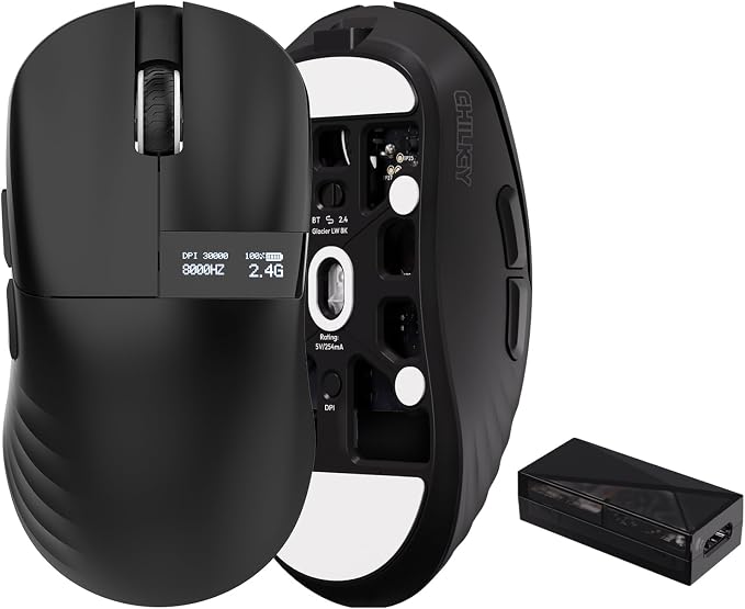 Chilkey Glacier LW 8K M Wireless Gaming Mouse - 49g Super Lightweight - Dual 8K