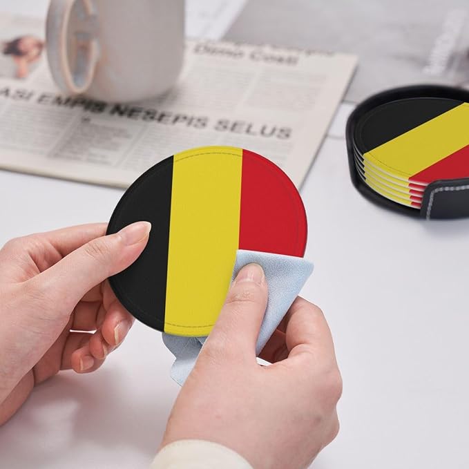Belgian Flag Coasters for Drinks
