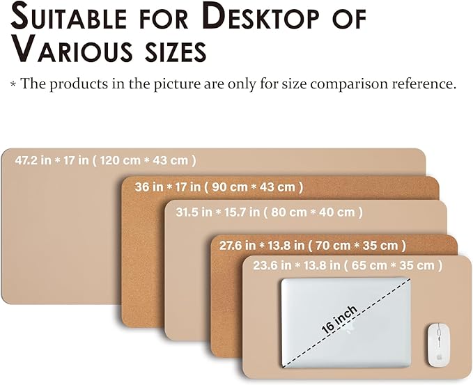 Cork Desk Mat - Dual-Sided Desk Pad