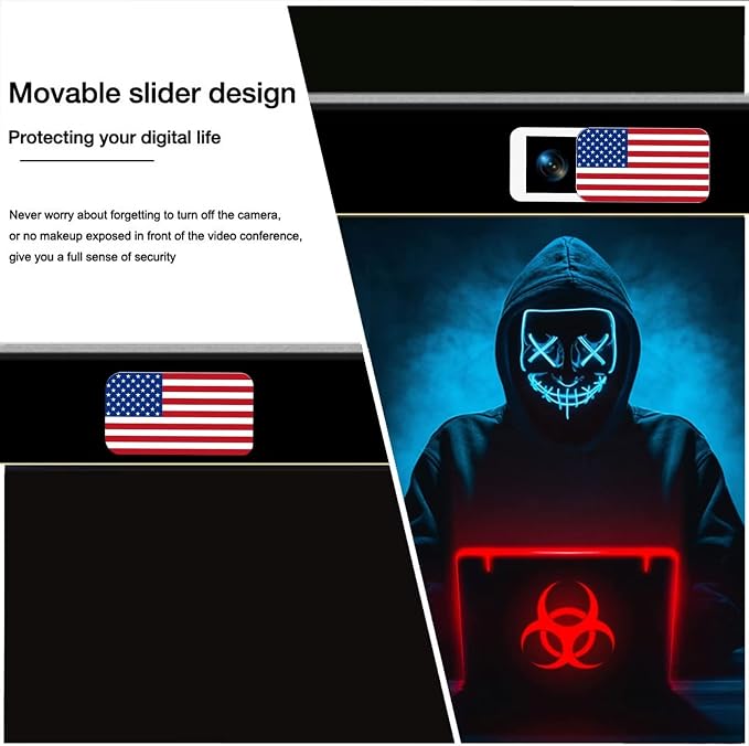 Laptop Camera Cover Slide, Webcam Cover Slide, Ultra-Thin, Nation Flag Pattern