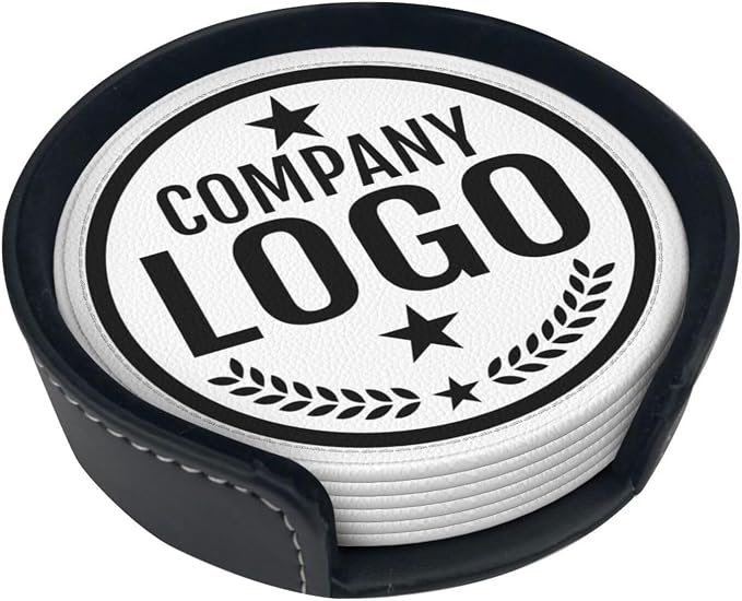 Custom Leather Coasters with Logo