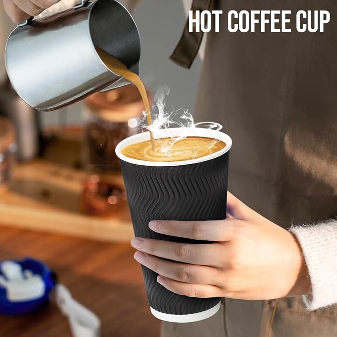 BYSNOW 100 Pack 16 oz Coffee Cups