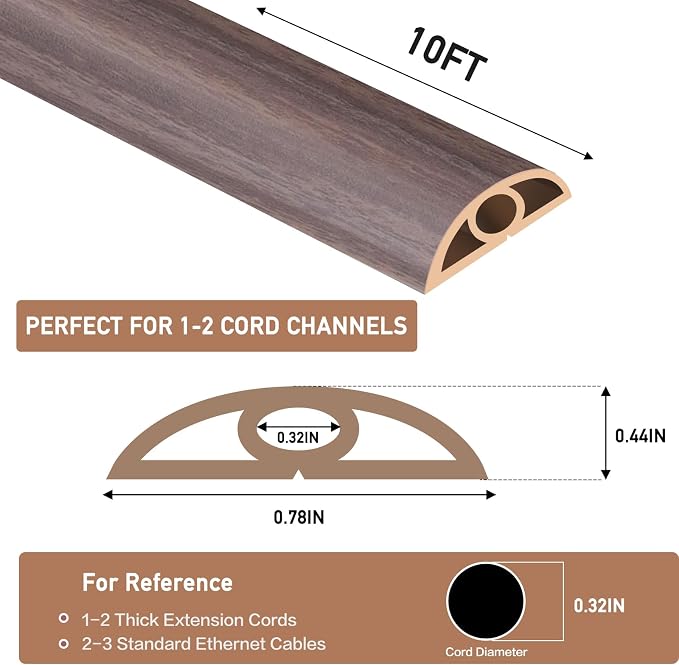 Floor Cord Cover Self Adhesive Cord Hider Floor Extension Cord Covers