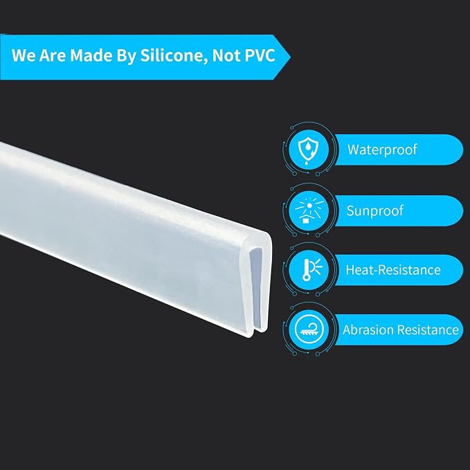 Clear Rubber Edge Trim，U Channel Silicone Rubber Edge Trim, 1/16" Slot