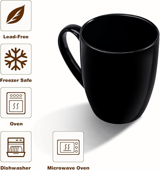 Urbanstrive 16 oz Large Coffee Mugs Set of 4 Ceramic Coffee Mug White Coffee