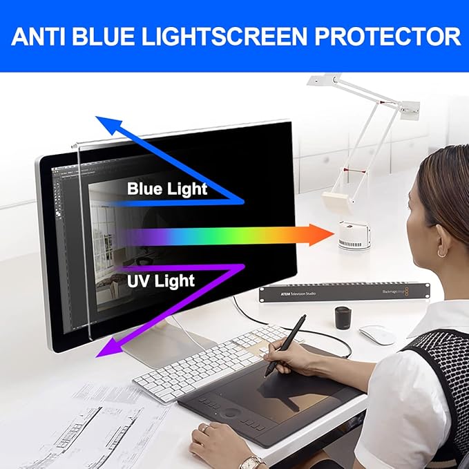 Computer Privacy Screen Filter 27" Hanging Privacy Screen Protector Compatible