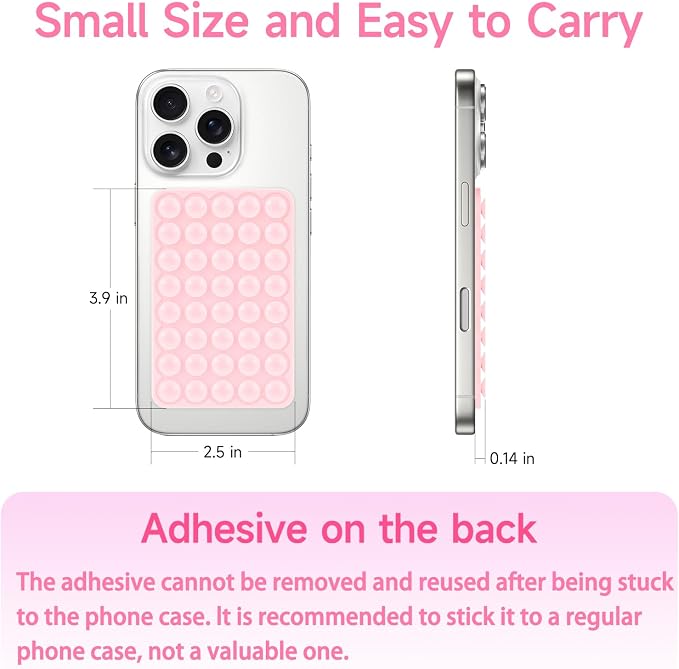Silicone Suction Phone Case Mount, Non Slip Suction Cup Phone Mount, Phone