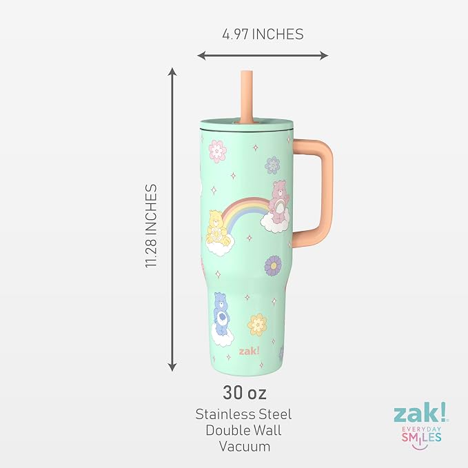 Zak Designs Care Bears 30oz Spill-Proof Insulated Stainless Steel Tumbler | BPA
