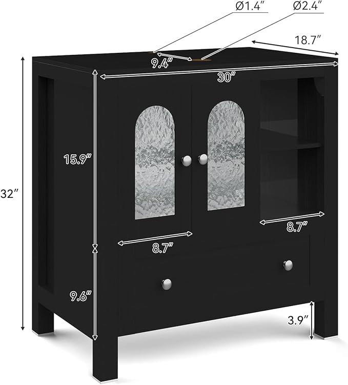 30-Inch Black Bathroom Vanity