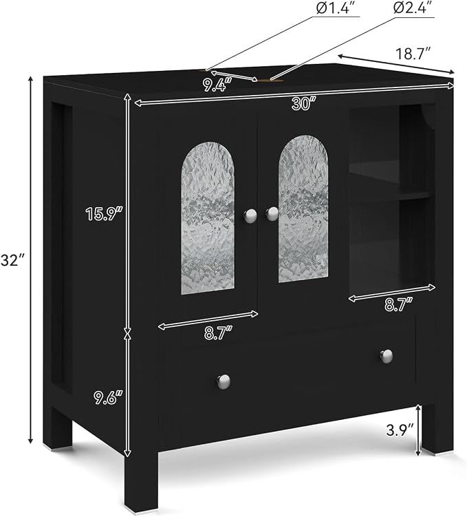 30-Inch Black Bathroom Vanity