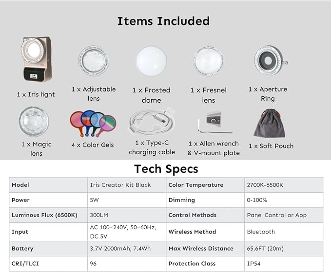 Iris Portable LED Photography Light Creator Kit