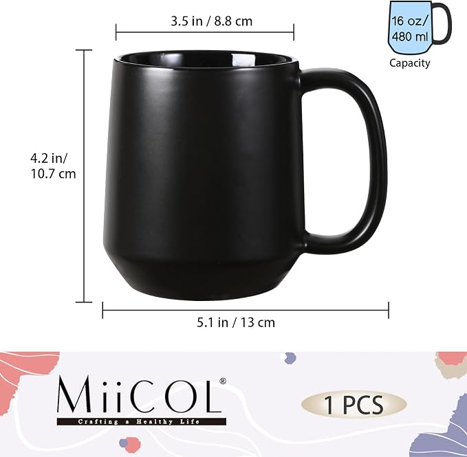 Miicol Ceramic Coffee Mug, 16 oz Large Coffee Cup, Tea Mug