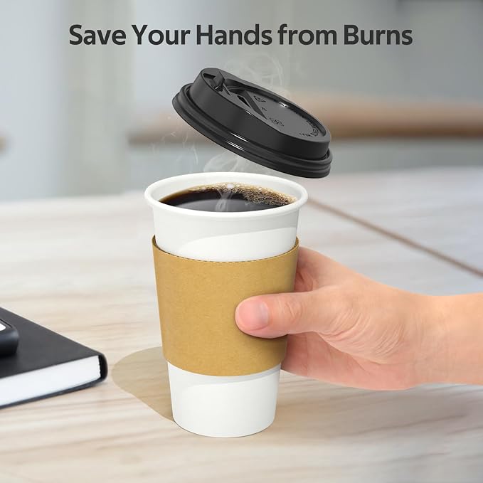 Dealusy 100 Pack 16 oz Disposable Coffee Cups