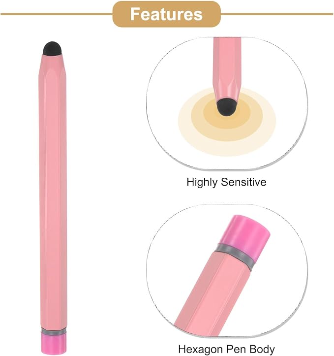 MECCANIXITY 2pcs Stylus Pens for Touch Screens Hexagon Crayon Stylus Pen