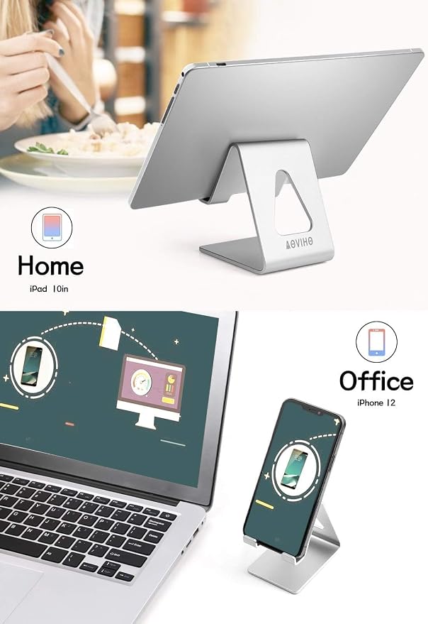 Cell Phone Stand for Desk, Desktop Phone Holder, Aluminum Mobile Phone Stand