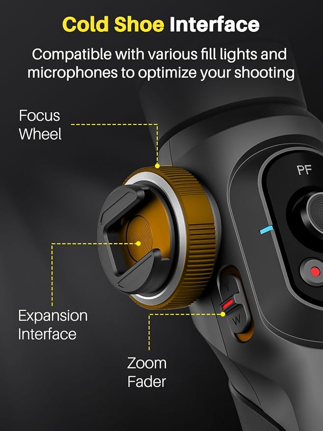 Professional Gimbal Stabilizer for Smartphone, Built-in 18CM Extension Rod and