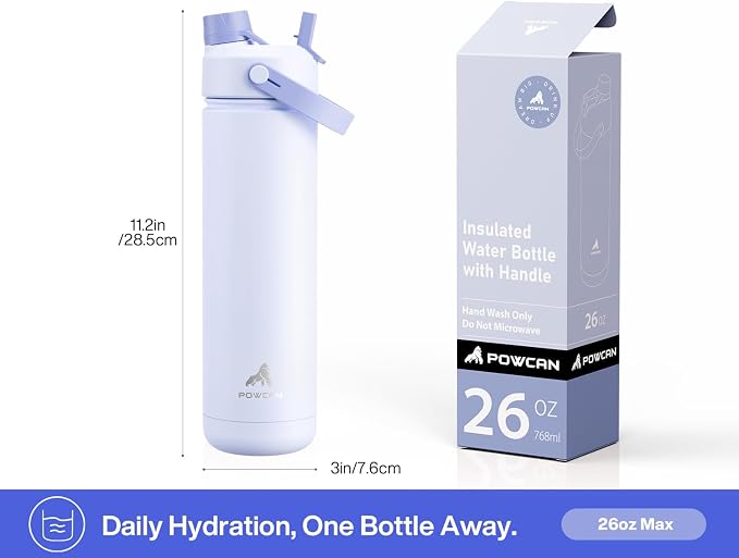 POWCAN 26 oz Insulated Water Bottle