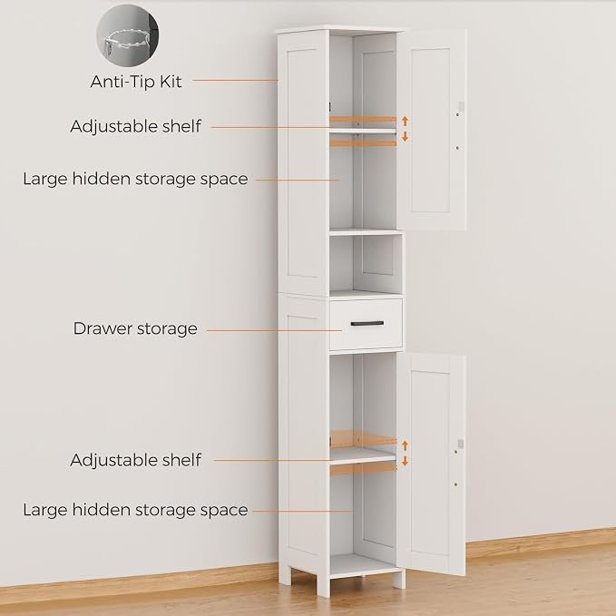 67" H Tall Bathroom Storage Cabinet