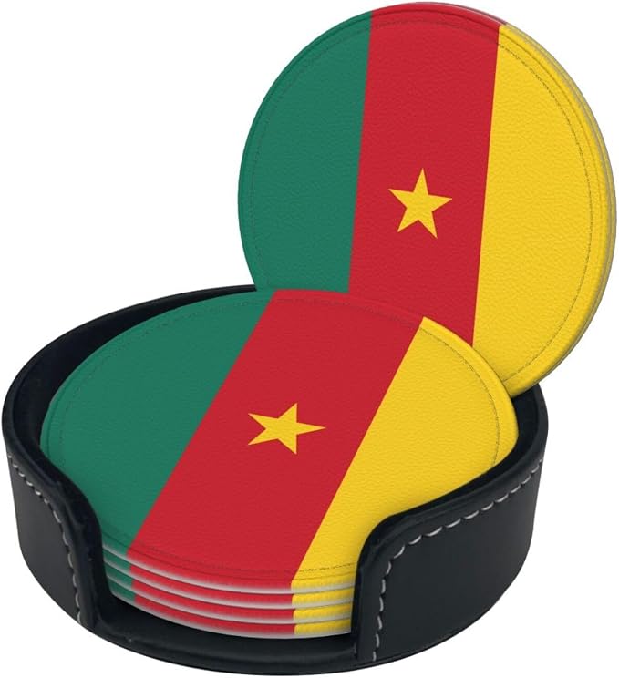 Cameroonian Flag Coasters for Drinks