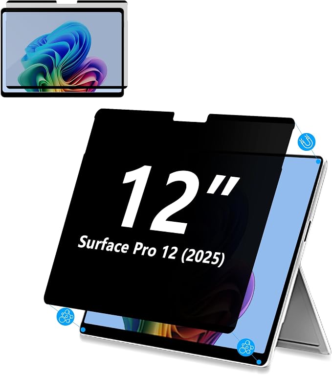 Adeway Magnetic Privacy Screen for Surface Pro 12 inch, Anti-Glare, 30° Side