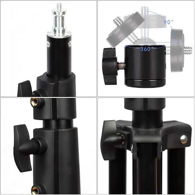 Aluminum Alloy Light Stand 9.5 Feet/2.8m Adjustable Spring Cushioned